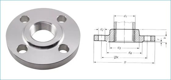 Rèn A105N Mặt bích bằng thép carbon NPT / BSPT Mặt bích có ren ASME B16.5
